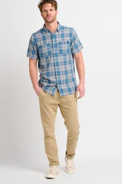 Brakeburn Checked Shirt Blue Sale