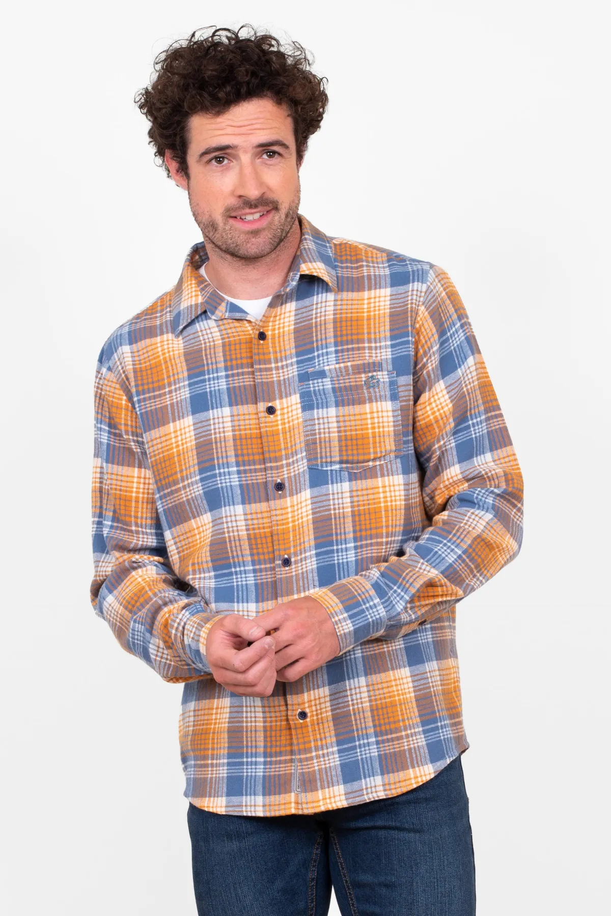 Brakeburn Checked Shirt Blue Hot