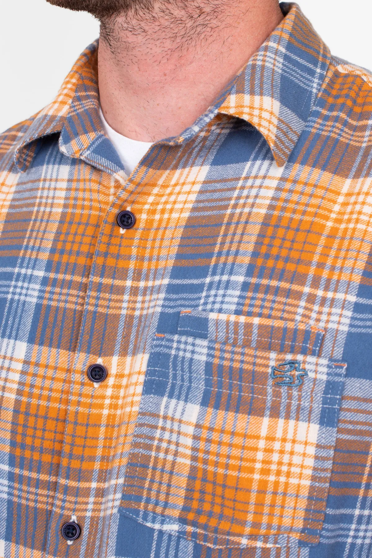 Brakeburn Checked Shirt Blue Hot
