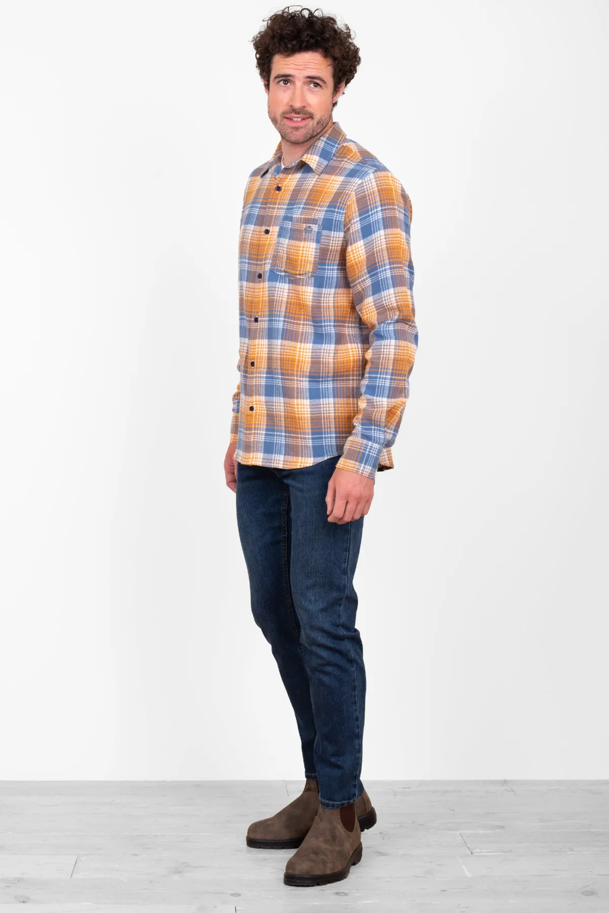 Brakeburn Checked Shirt Blue Hot