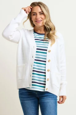 Brakeburn Chunky White Cardigan Cream Best Sale
