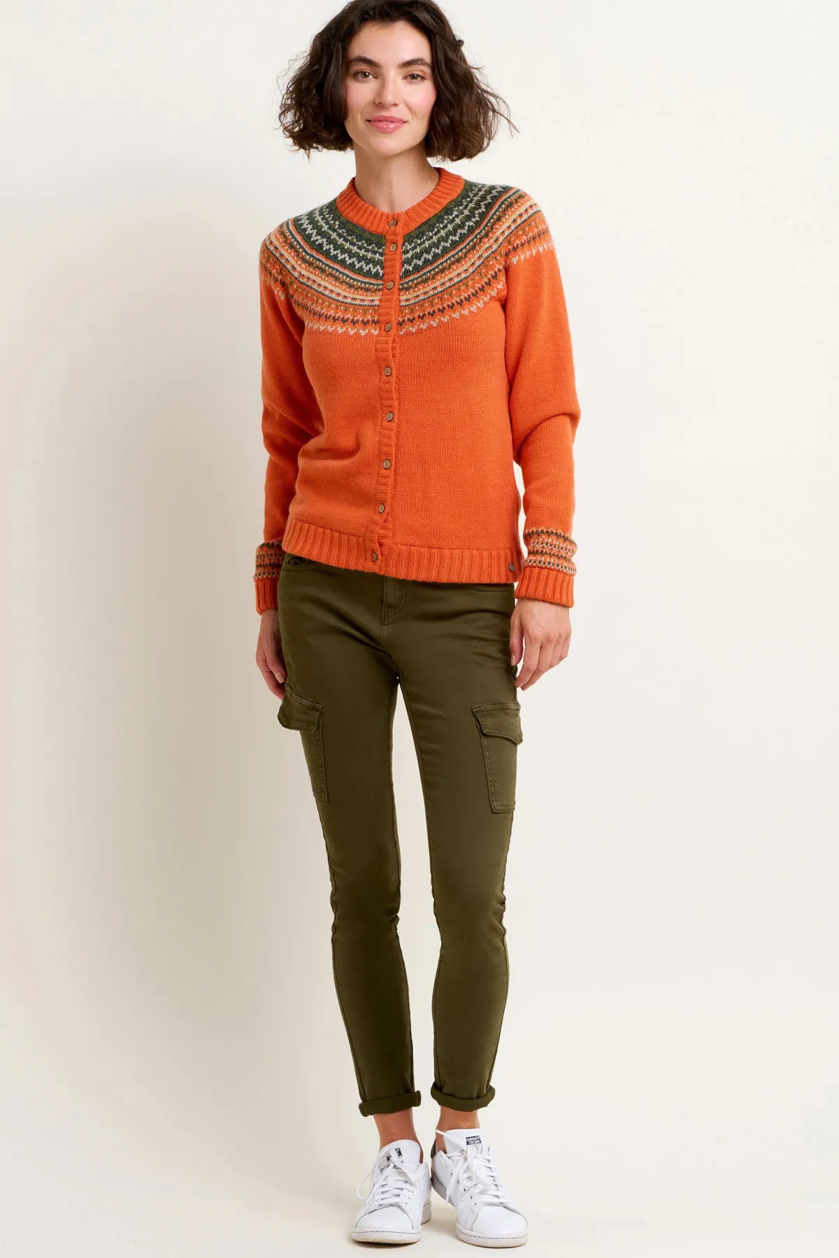 Brakeburn Classic Fairisle Cardigan Green Best