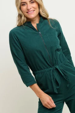 Brakeburn Cleo Cord Jumpsuit Green Sale