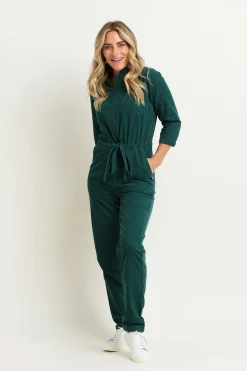 Brakeburn Cleo Cord Jumpsuit Green Sale
