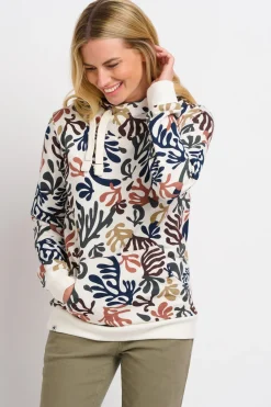 Brakeburn Coral Elise Hoodie Cream Fashion