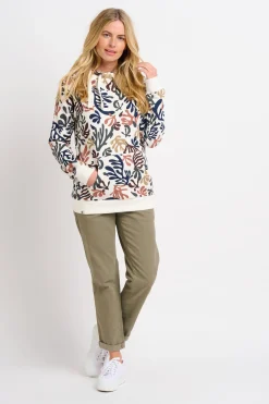 Brakeburn Coral Elise Hoodie Cream Fashion