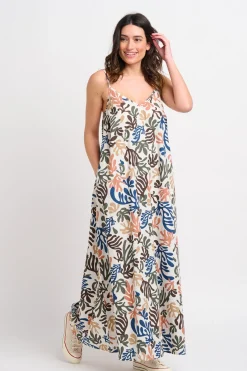 Brakeburn Coral Maxi Dress Blue Online