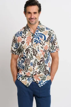Brakeburn Coral Resort Shirt Blue Fashion