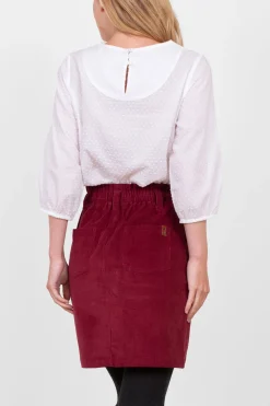 Brakeburn Corduroy Skirt Burgundy Hot