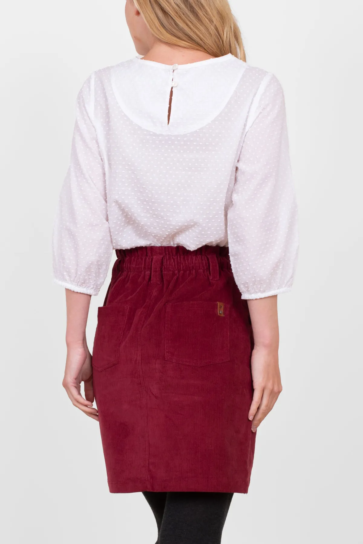 Brakeburn Corduroy Skirt Burgundy Hot