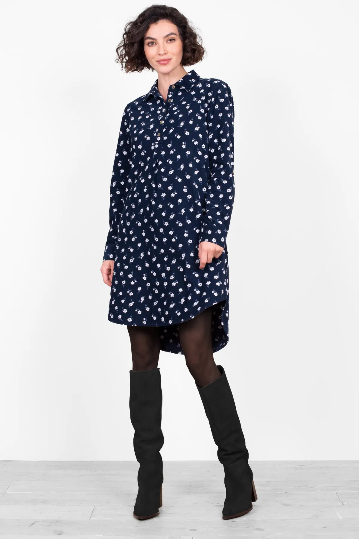 Brakeburn Daisy Cord Dress Navy Best Sale