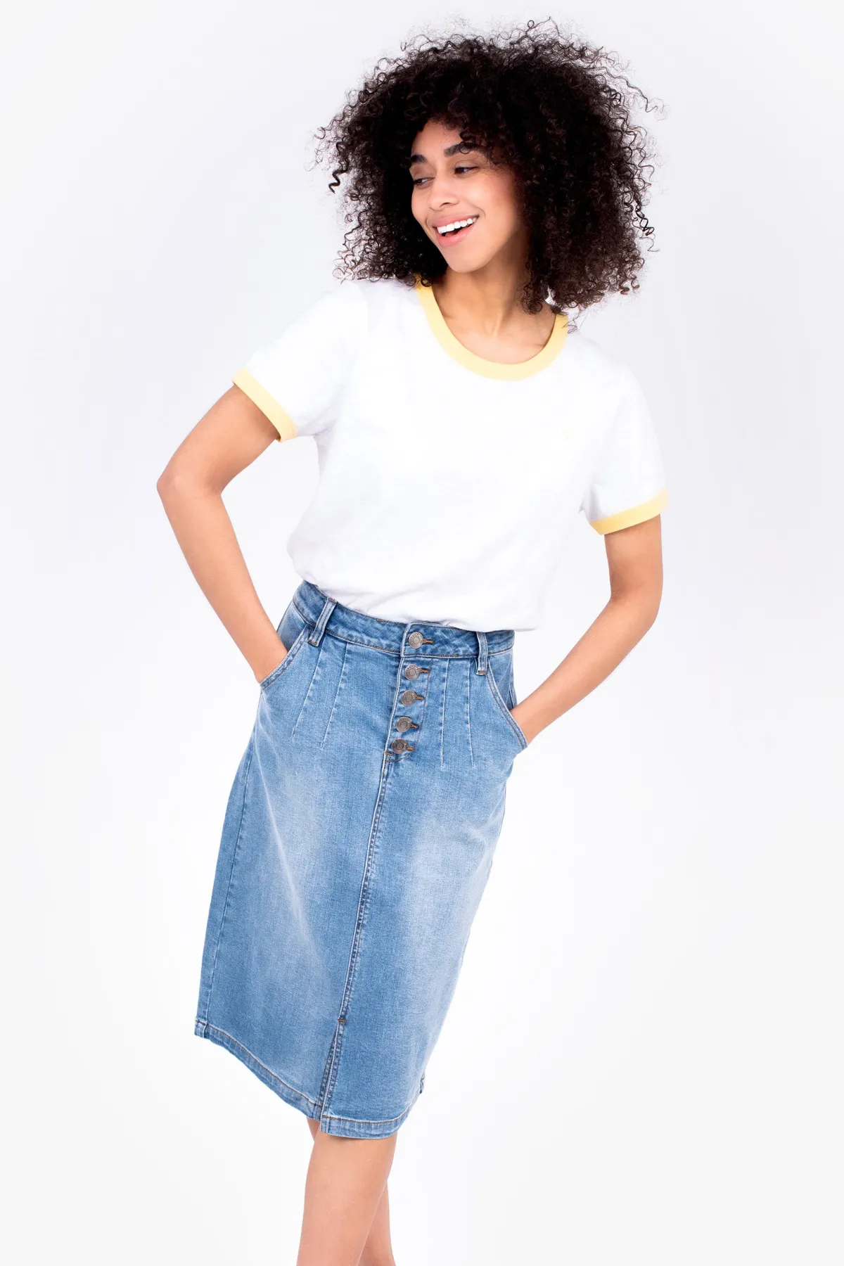 Brakeburn Denim Skirt Blue Cheap