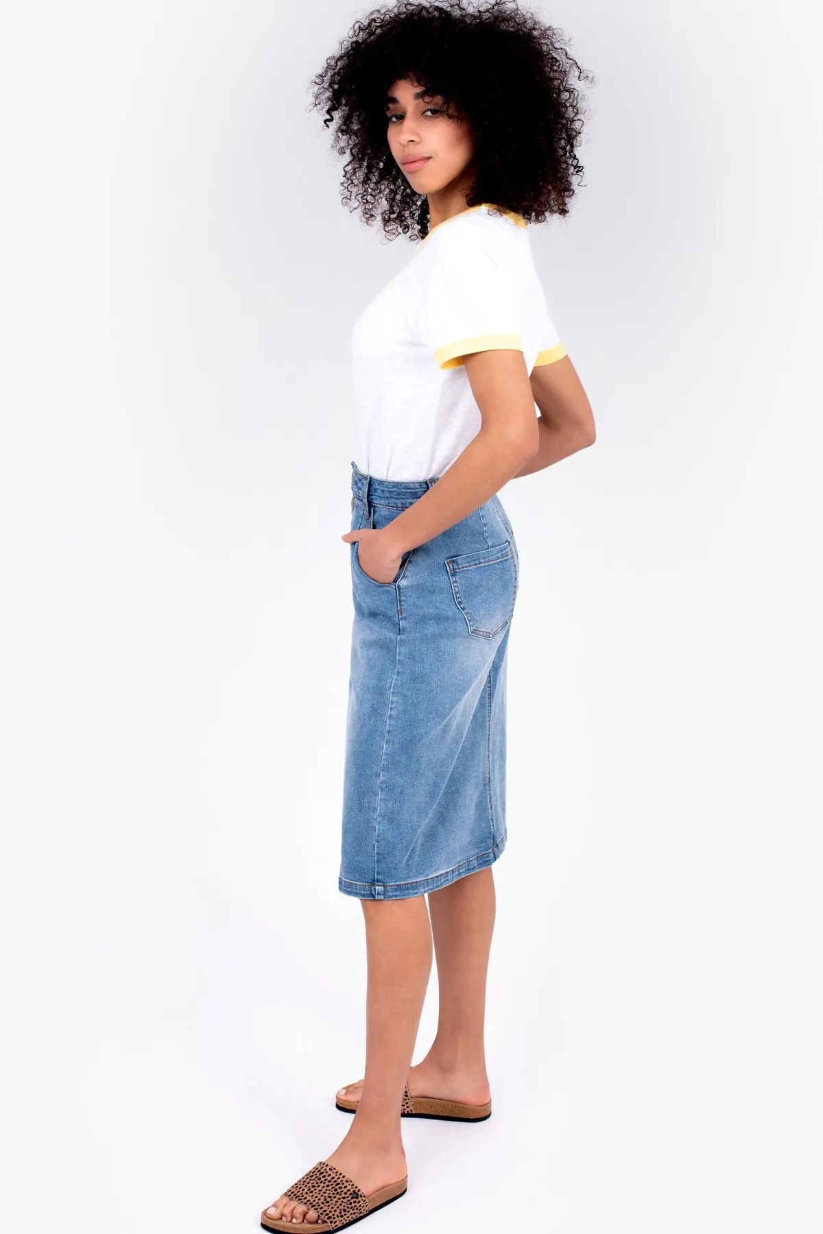 Brakeburn Denim Skirt Blue Cheap