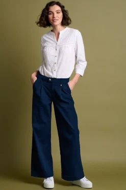 Brakeburn Double Pleat Front Trousers Navy Clearance