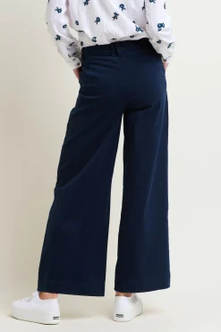 Brakeburn Double Pleat Front Trousers Navy Clearance