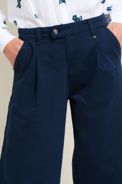 Brakeburn Double Pleat Front Trousers Navy Clearance