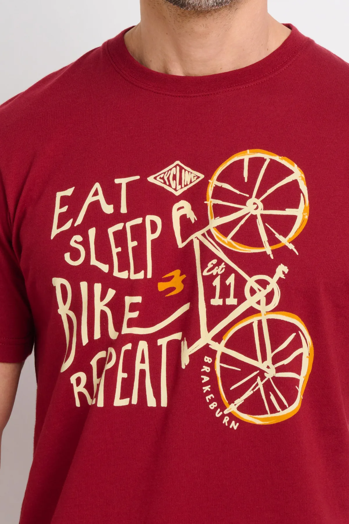 Brakeburn Eat Sleep Bike Tee Burgundy Cheap