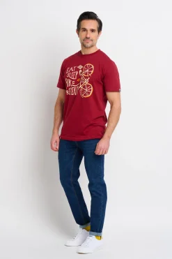 Brakeburn Eat Sleep Bike Tee Burgundy Cheap