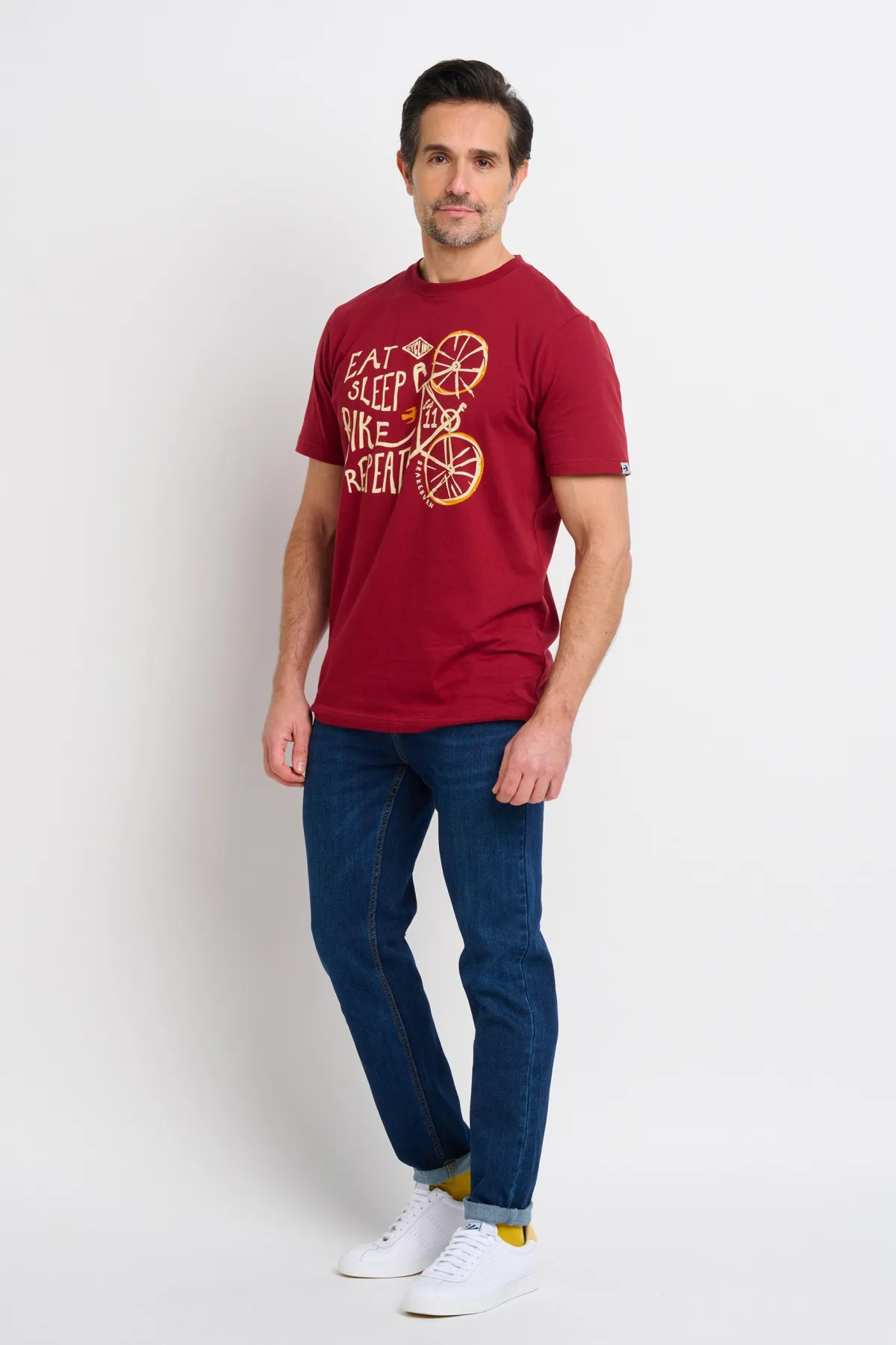 Brakeburn Eat Sleep Bike Tee Burgundy Cheap