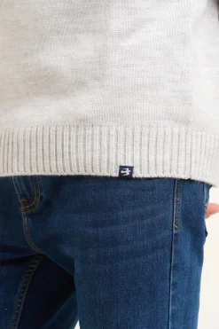 Brakeburn Fairisle Quarter Zip Jumper Blue Best Sale