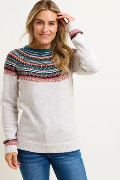 Brakeburn Fairisle Sparkle Knitted Jumper Cream Best Sale