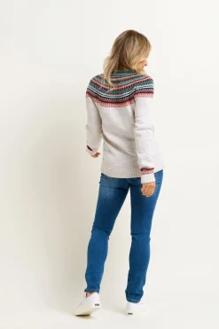 Brakeburn Fairisle Sparkle Knitted Jumper Cream Best Sale