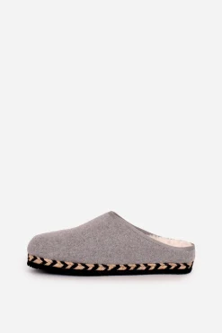 Brakeburn Felt Slip On Slipper Grey New