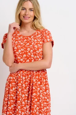 Brakeburn Floating Floral Maxi Dress Coral Online