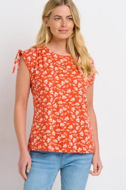 Brakeburn Floating Floral Tee Coral Clearance