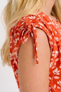 Brakeburn Floating Floral Tee Coral Clearance
