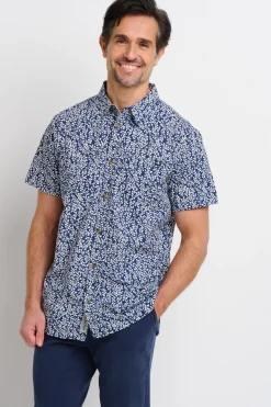 Brakeburn Floral Trail Shirt Navy Fashion