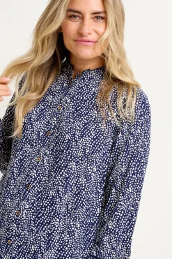 Brakeburn Flowing Spots Blouse Navy Fashion