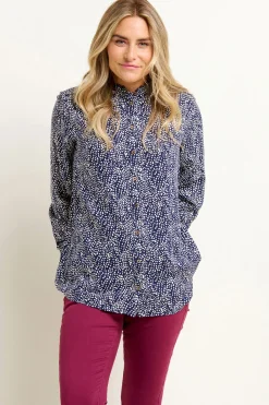 Brakeburn Flowing Spots Blouse Navy Fashion