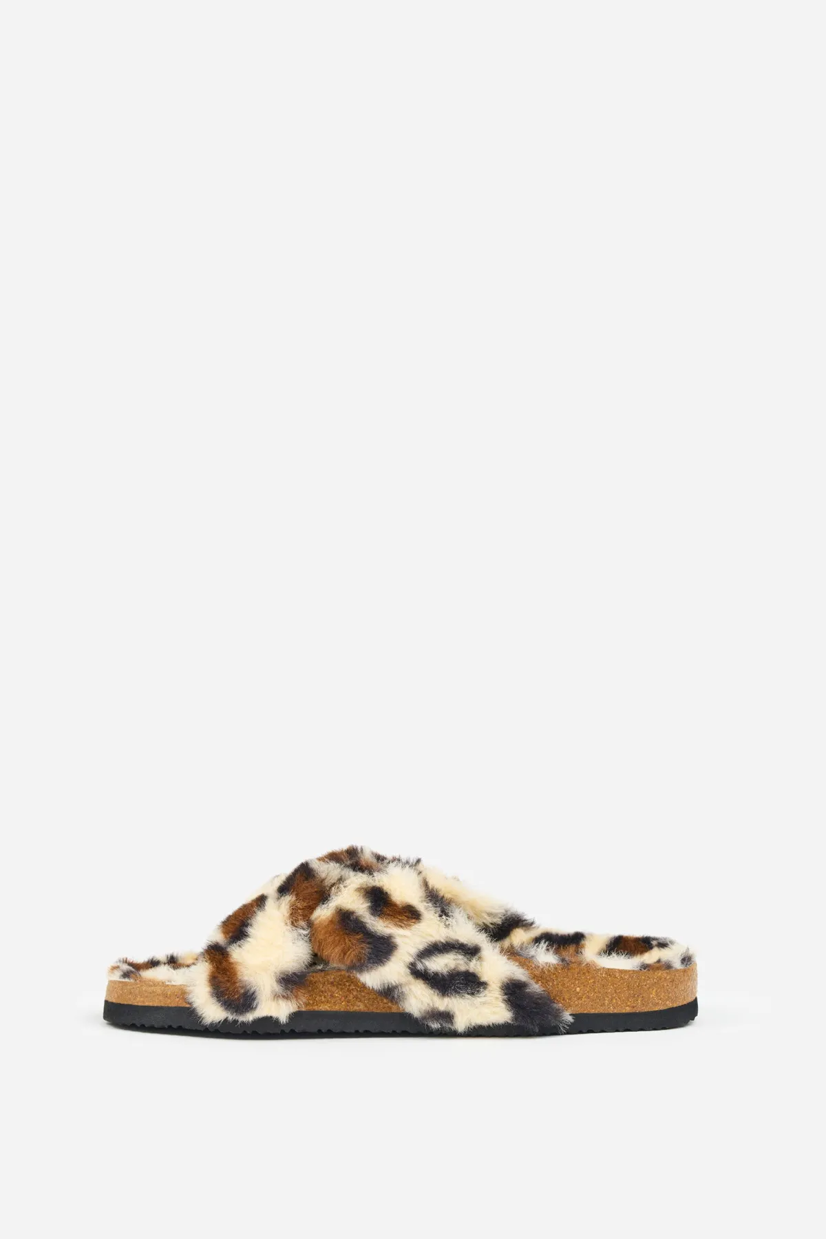 Brakeburn Fluffy Leopard Slippers Beige Best Sale