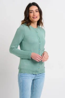 Brakeburn Frill Cardigan Green Fashion