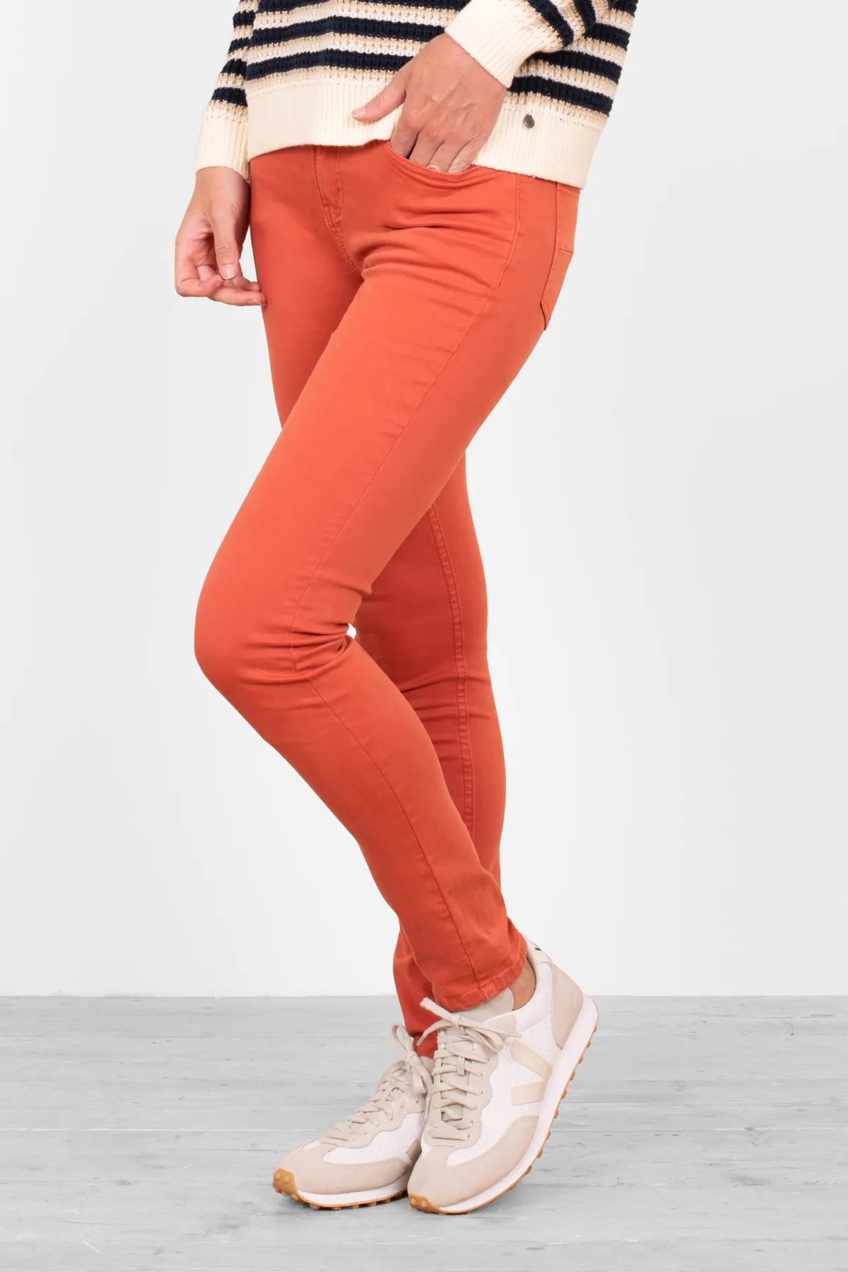 Brakeburn Garment Dyed Trouser Coral Sale