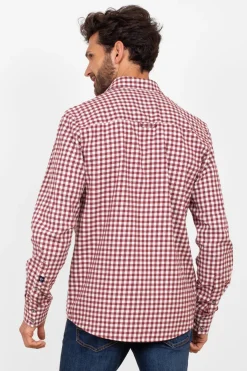Brakeburn Gingham Shirt Burgundy Hot