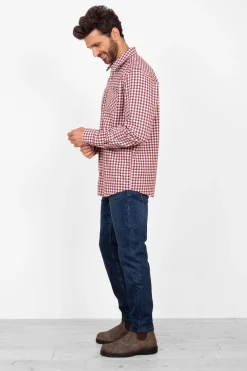 Brakeburn Gingham Shirt Burgundy Hot