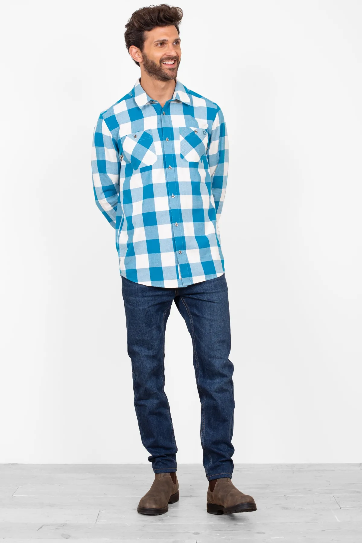 Brakeburn Gingham Shirt Blue Sale