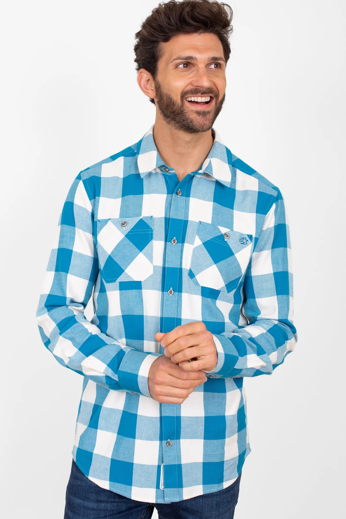 Brakeburn Gingham Shirt Blue Sale