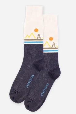 Brakeburn Grey Mountain Socks Cream Cheap