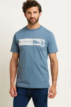 Brakeburn Halftone Surf Tee Blue Shop