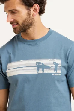Brakeburn Halftone Surf Tee Blue Shop