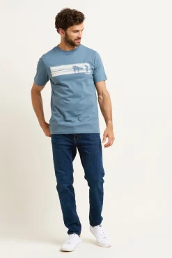 Brakeburn Halftone Surf Tee Blue Shop