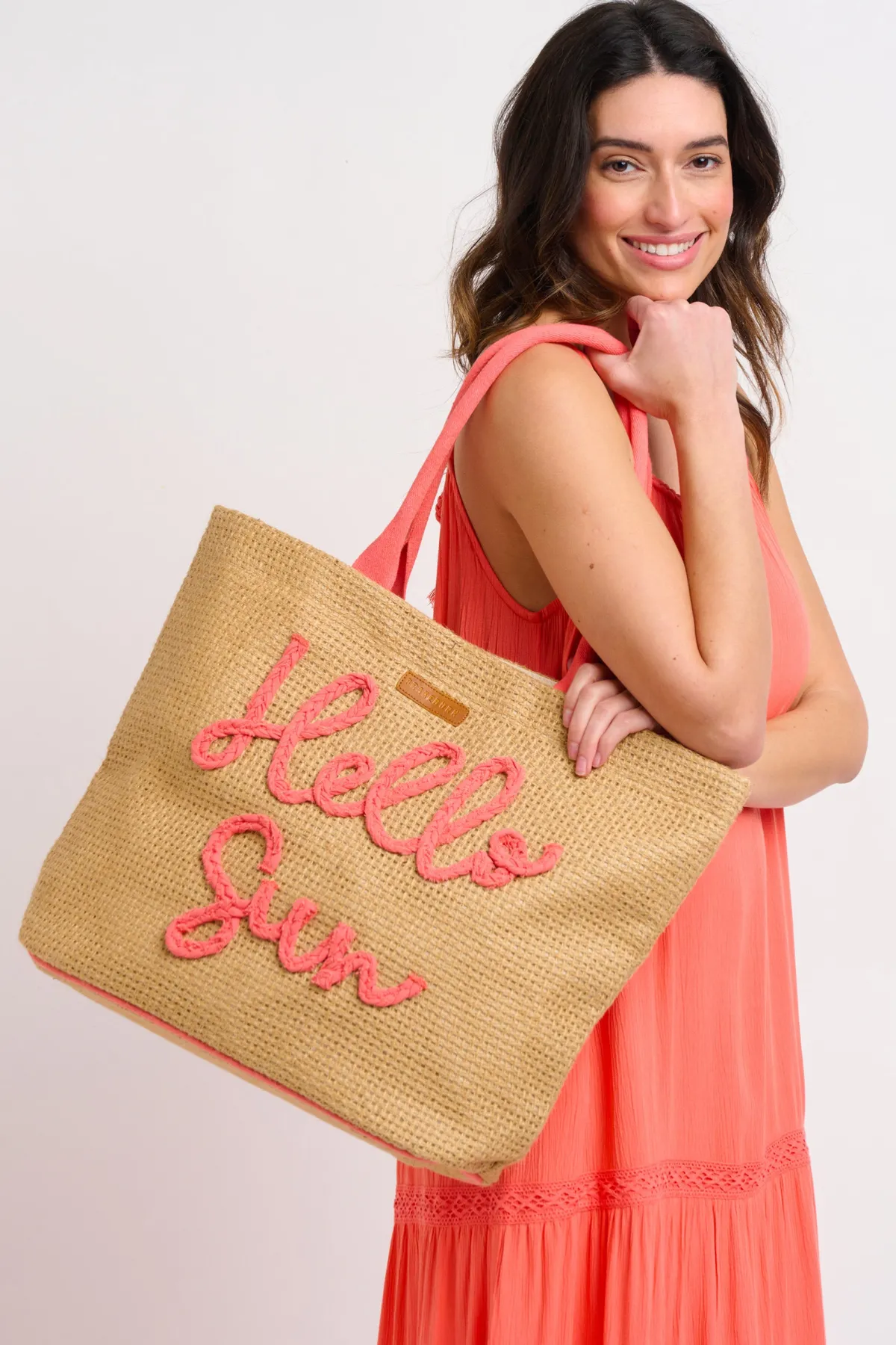 Brakeburn Hello Sun Jute Beach Bag Beige Store