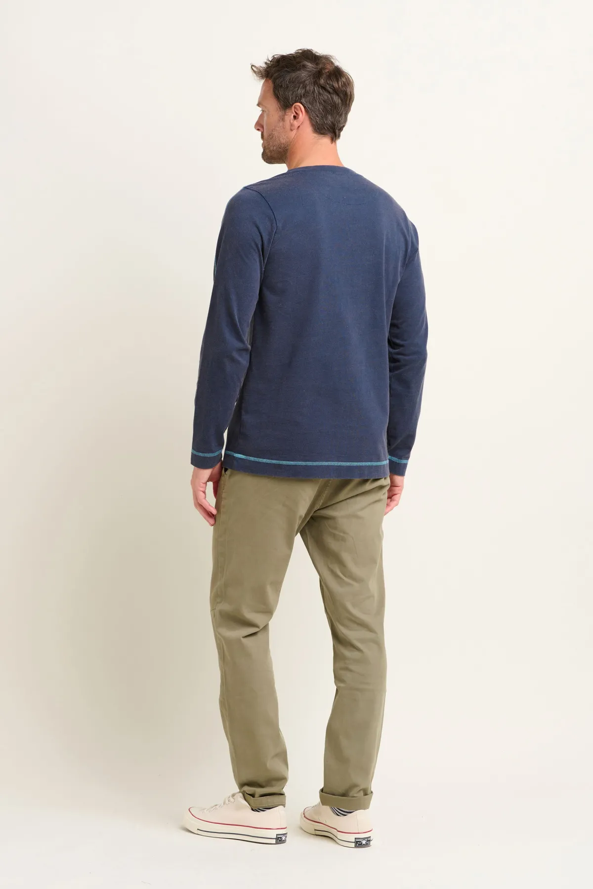 Brakeburn Henley Long Sleeve Tee Navy Online