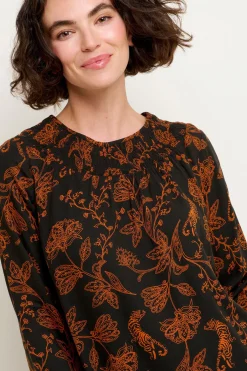 Brakeburn Henna Trail Shirring Blouse Black Best Sale