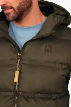 Brakeburn Hooded Gilet Khaki Clearance