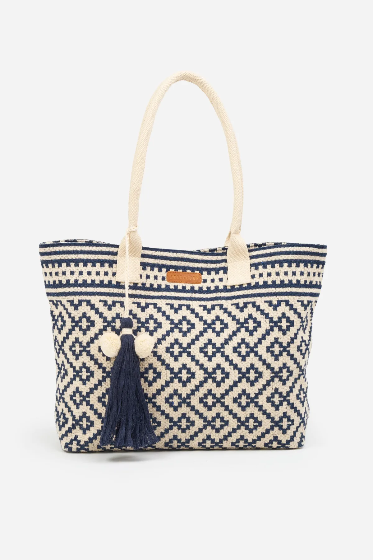 Brakeburn Jacquard Beach Bag Cream Shop