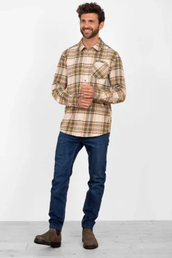 Brakeburn Khaki Checked Shirt Green Shop